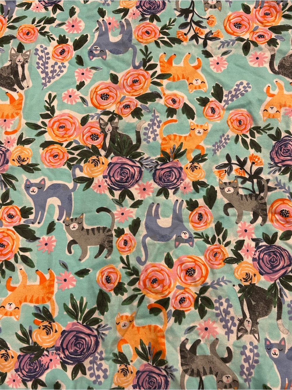 Vintage Anthony Richards Cat Snap Front Floral Sweater Women’s 3X Teal - Picture 7 of 7